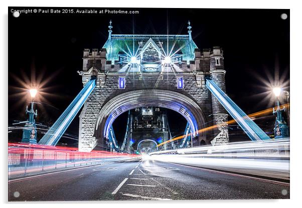   Tower Bridge At Night Acrylic by Paul Bate