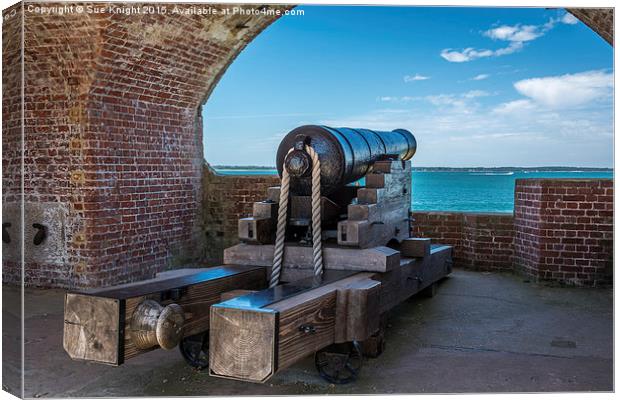  Cannon at Fort Victoria,Isle of Wight Canvas Print by Sue Knight
