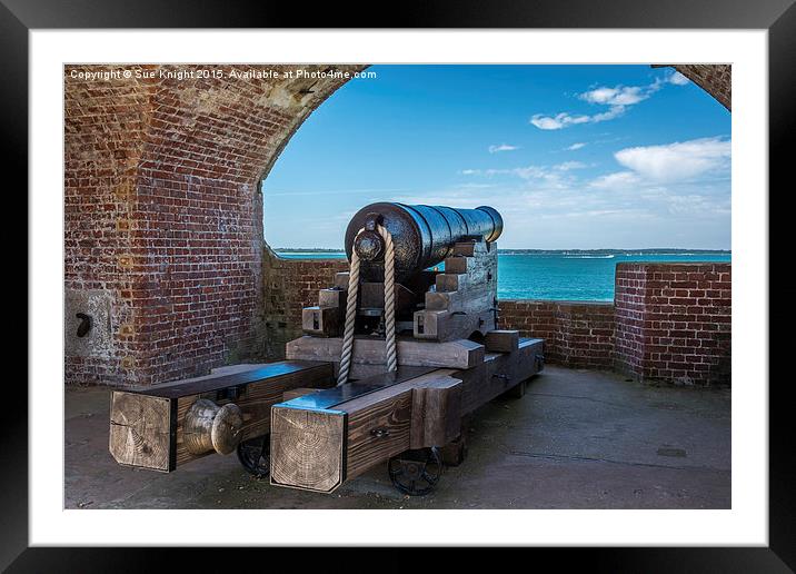  Cannon at Fort Victoria,Isle of Wight Framed Mounted Print by Sue Knight