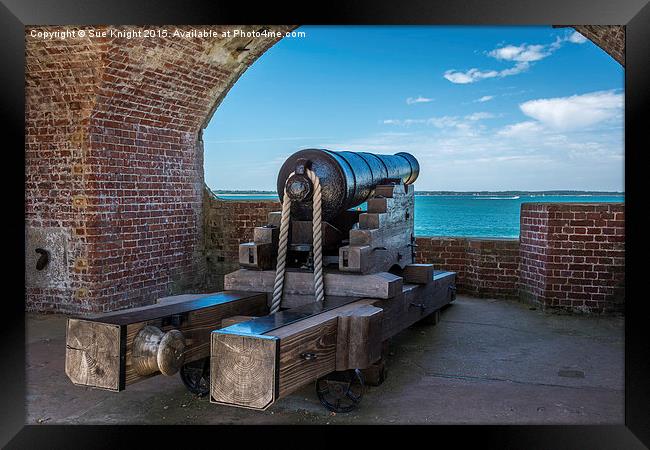  Cannon at Fort Victoria,Isle of Wight Framed Print by Sue Knight