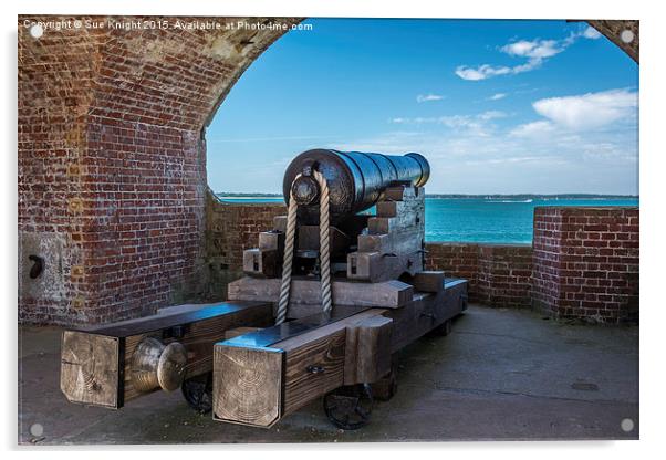  Cannon at Fort Victoria,Isle of Wight Acrylic by Sue Knight