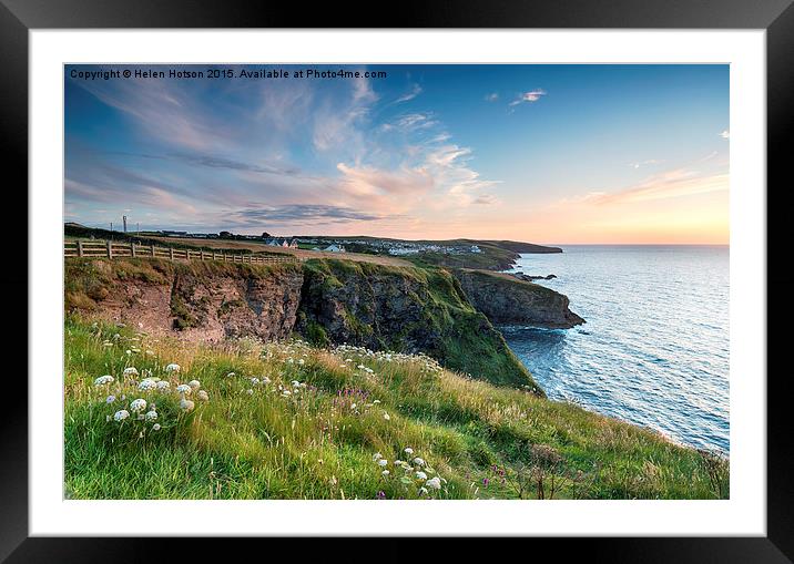 Sunset over Port Isaac Framed Mounted Print by Helen Hotson