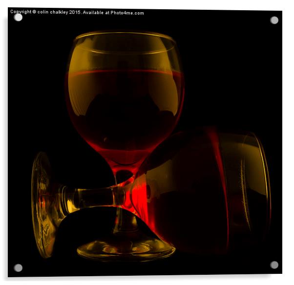  Two Glasses of Red Wine Acrylic by colin chalkley