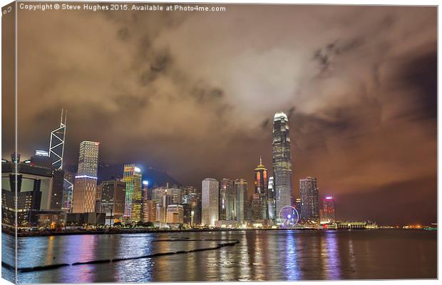  Hongkong from across the harbour Canvas Print by Steve Hughes