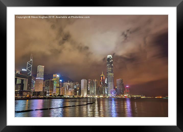  Hongkong from across the harbour Framed Mounted Print by Steve Hughes