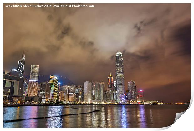  Hongkong from across the harbour Print by Steve Hughes