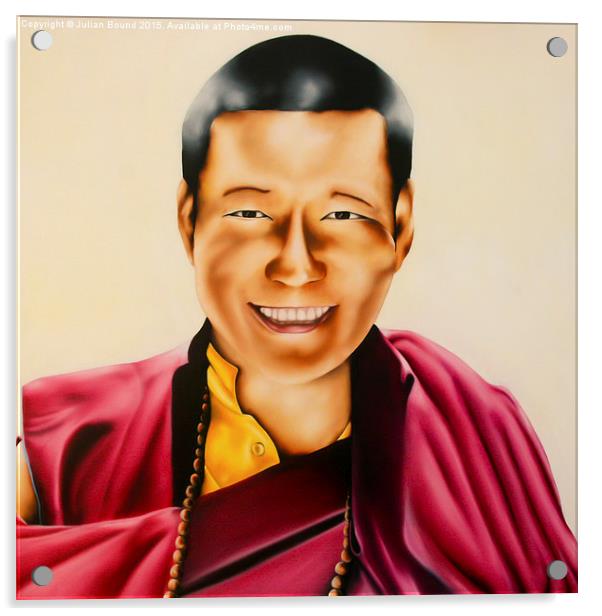 Tibetan Monk oil painting by Julian Bound Acrylic by Julian Bound