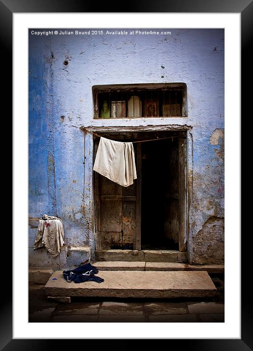The Streets of Old Town Varanasi, Varanasi, India Framed Mounted Print by Julian Bound
