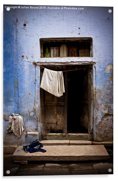 The Streets of Old Town Varanasi, Varanasi, India Acrylic by Julian Bound