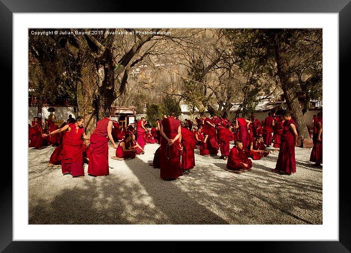 Sera Monastery Debating Monks, Lhasa, Tibet Framed Mounted Print by Julian Bound