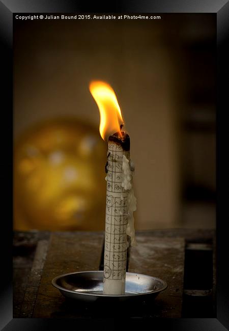 Candle of Shwedagon Pagoda, Yangon, Burma Framed Print by Julian Bound