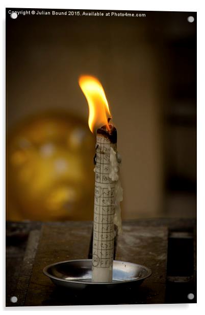 Candle of Shwedagon Pagoda, Yangon, Burma Acrylic by Julian Bound