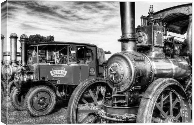 Steam Lorry And Traction Engine Canvas Print by David Pyatt