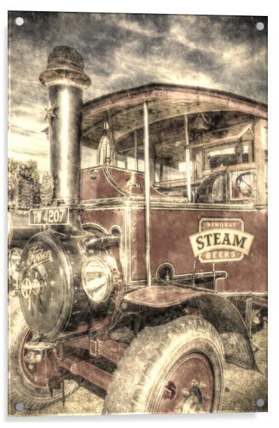 Foden Steam Lorry Vintage Acrylic by David Pyatt