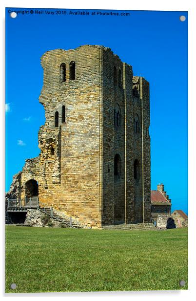 Scarborough Castle Acrylic by Neil Vary