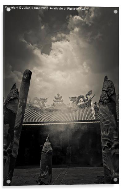 Chinese Vihara Gunung Timur, Medan, Indonesia Acrylic by Julian Bound