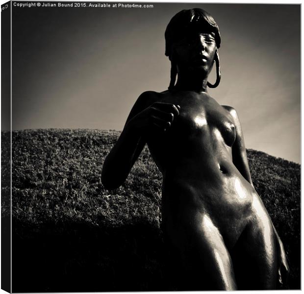  Nude statue of Wales Canvas Print by Julian Bound