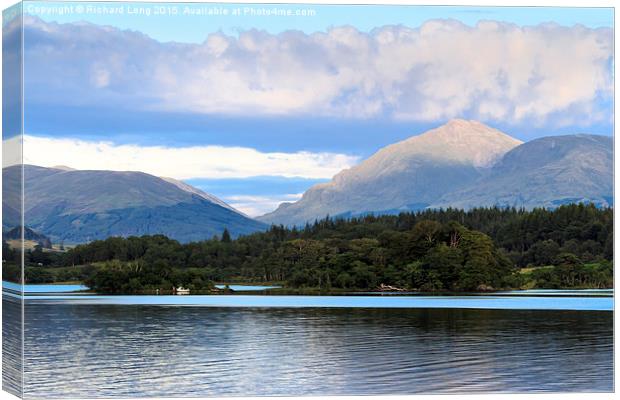 An evening view of Loch Awe  Canvas Print by Richard Long