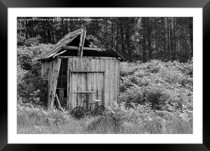  Old Wooden Shed and bicycle Framed Mounted Print by Richard Long