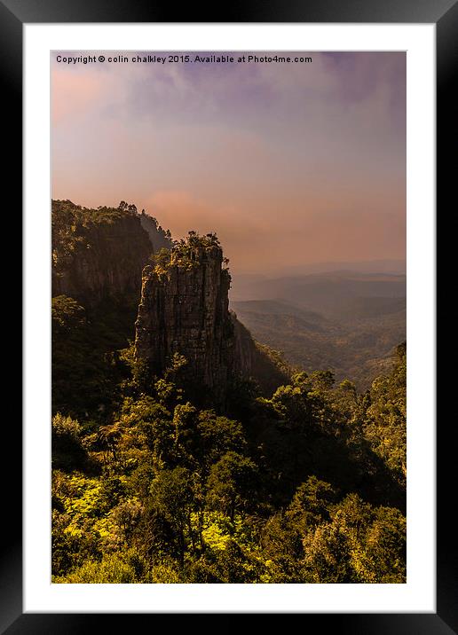  Pinnacle Rock - South Africa Framed Mounted Print by colin chalkley