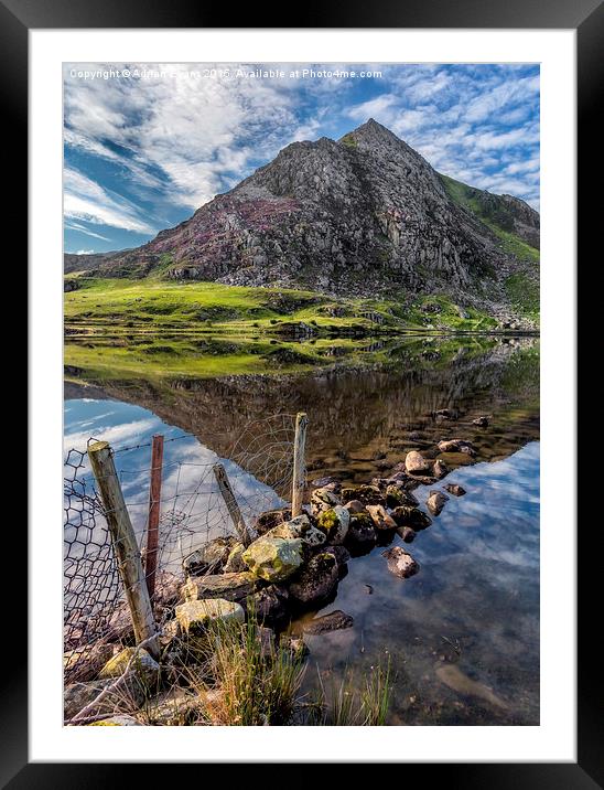 Tryfan Reflections Framed Mounted Print by Adrian Evans