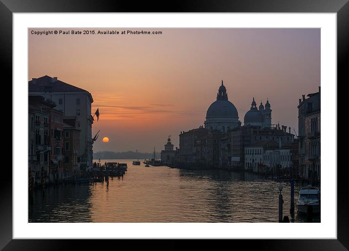  Venetian Sunrise Framed Mounted Print by Paul Bate