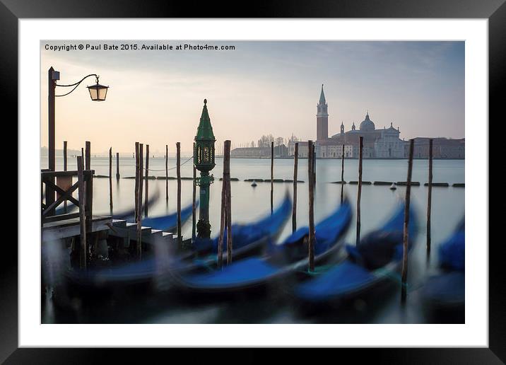  Gondolas Of Venice Framed Mounted Print by Paul Bate
