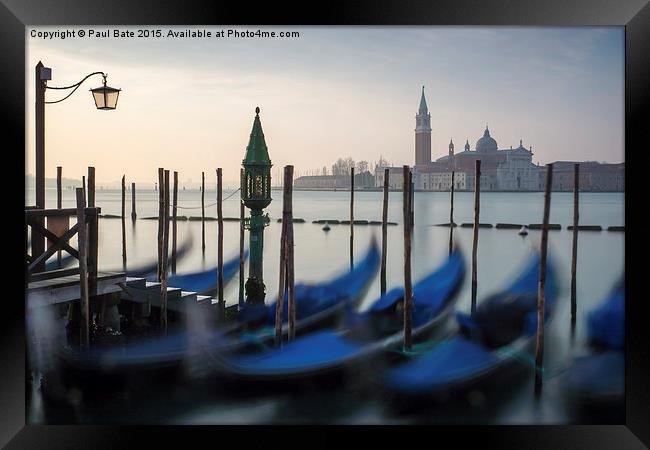  Gondolas Of Venice Framed Print by Paul Bate