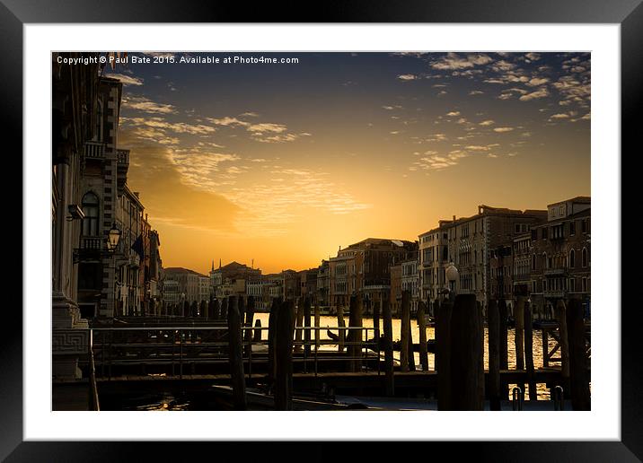  Venetian Sunset  Framed Mounted Print by Paul Bate