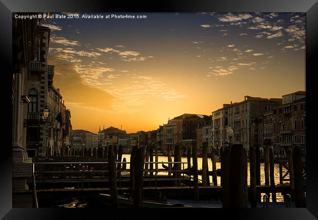  Venetian Sunset  Framed Print by Paul Bate