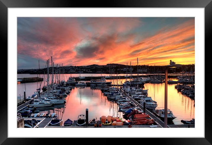  Sunset over Torquay Marina Framed Mounted Print by Rosie Spooner