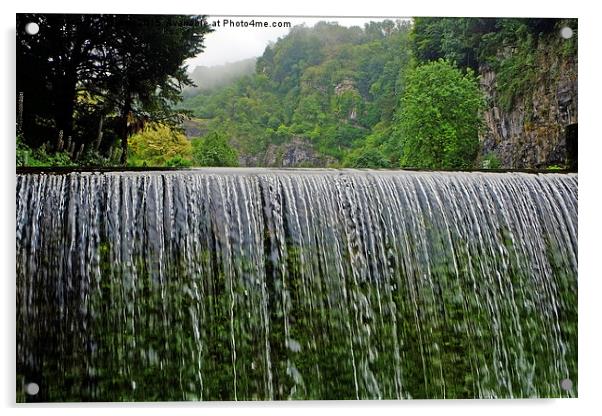  Cheddar Gorge Waterfall  Acrylic by Diana Mower