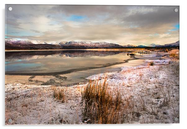 A Wintry Day By The Loch Acrylic by Jim kernan