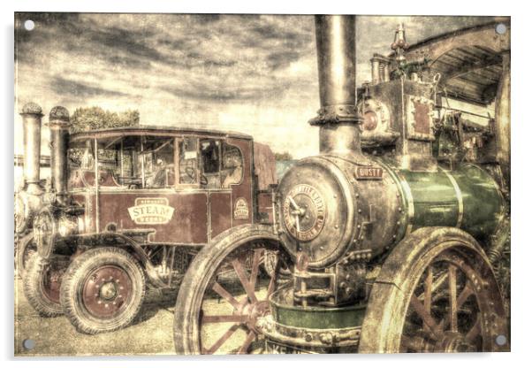 Traction Engine and Steam Lorry Vintage Acrylic by David Pyatt