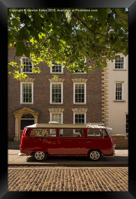  Red VW Campervan Framed Print by Carolyn Eaton