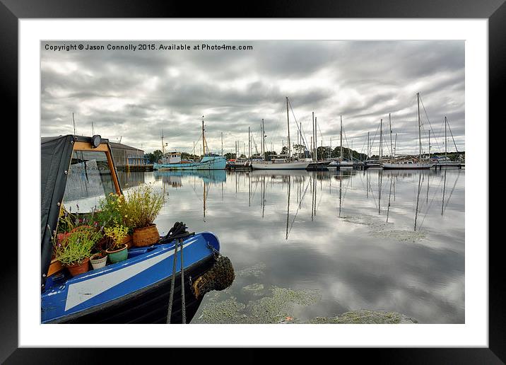  Glasson Dock Reflections Framed Mounted Print by Jason Connolly