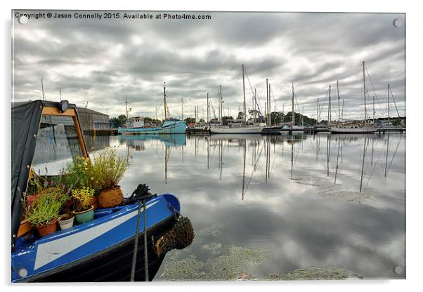  Glasson Dock Reflections Acrylic by Jason Connolly