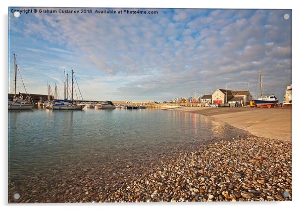 Lyme Regis Harbour Acrylic by Graham Custance