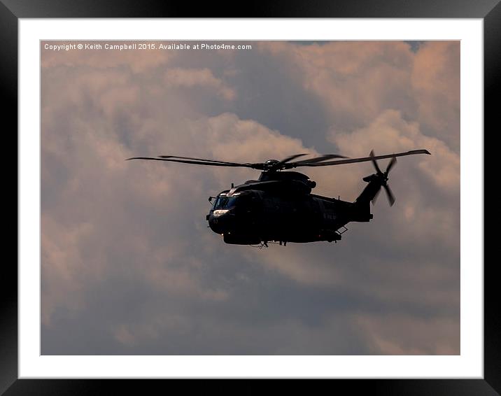 Royal Navy Merlin ZH855 Framed Mounted Print by Keith Campbell