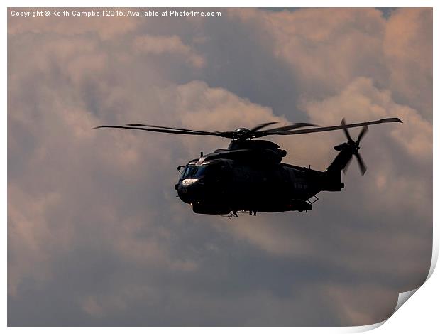 Royal Navy Merlin ZH855 Print by Keith Campbell