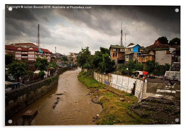  Riverside slums of Yogyakarta, Indonesia Acrylic by Julian Bound