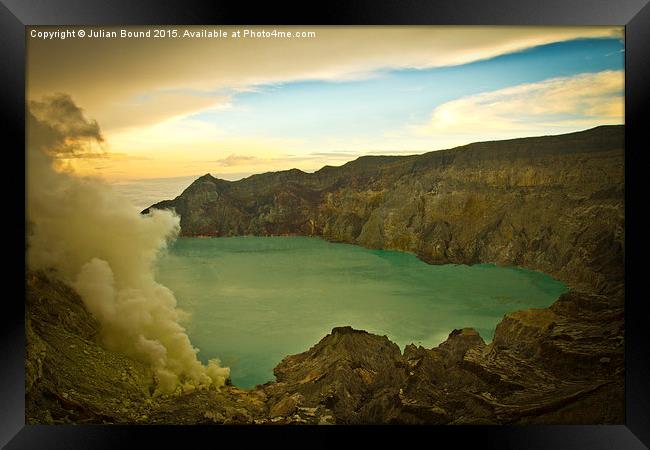 Ijen Volcano, Java, Indonesia Framed Print by Julian Bound