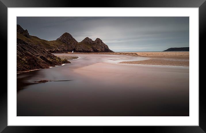  The river at Three Cliffs Bay Framed Mounted Print by Leighton Collins