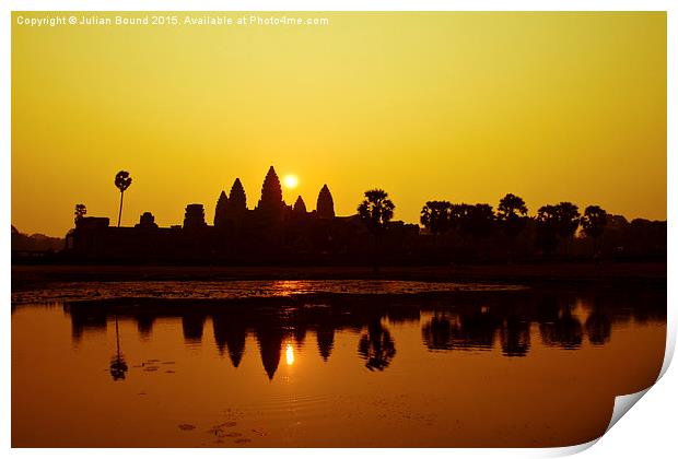 Sunrise over Angkor Wat, Siem Reap, Cambodia Print by Julian Bound