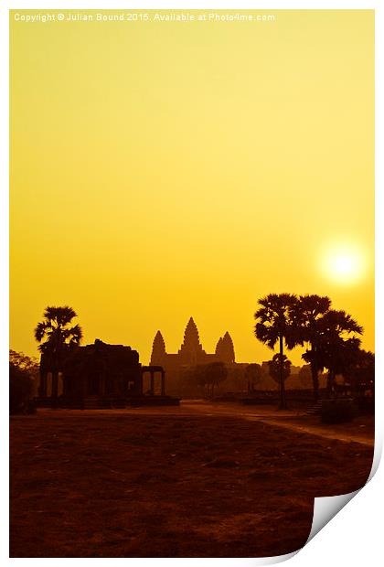 Sunrise over Angkor Wat, Siem Reap, Cambodia Print by Julian Bound