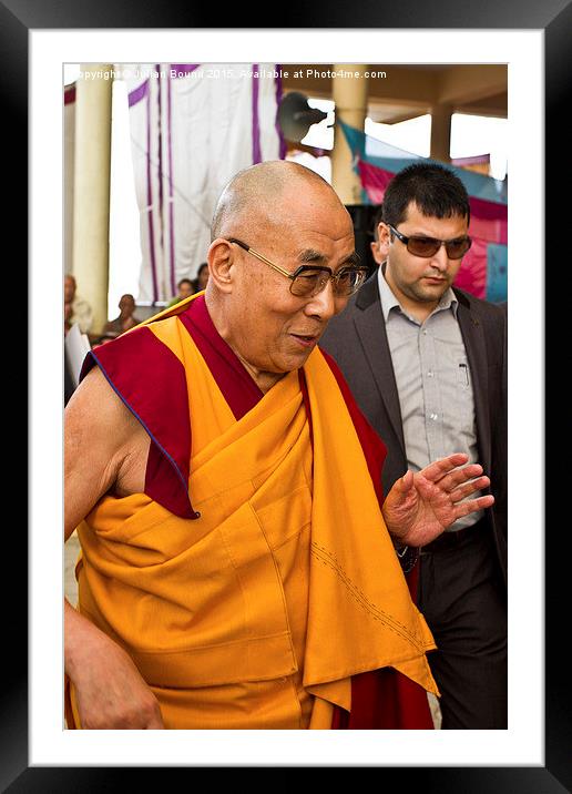  His Holiness The Dalai Lama, India Framed Mounted Print by Julian Bound