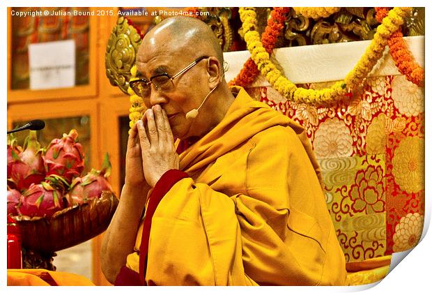   His Holiness The Dalai Lama, India Print by Julian Bound
