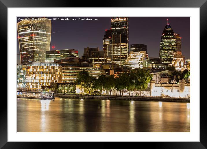 Tower of London, old meets new Framed Mounted Print by mike cooper