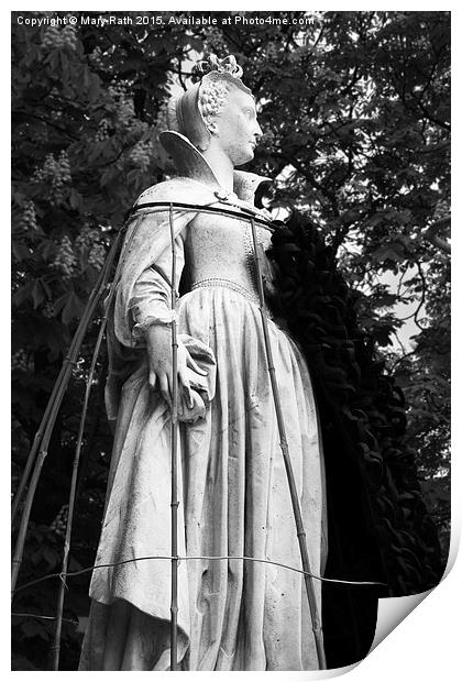   The Queen, side view (B&W version) Print by Mary Rath