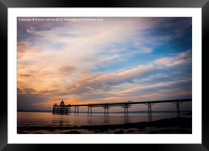 Clevedon Pier at Sunset Framed Mounted Print by Danny Callcut
